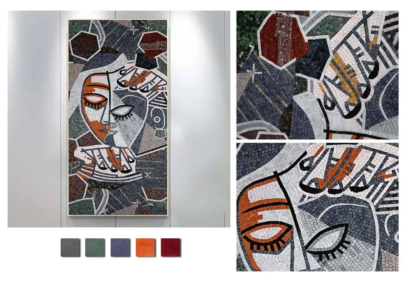 Picasso Gris Painting Inspired Mosaic Wall Art for Tatel Restaurants