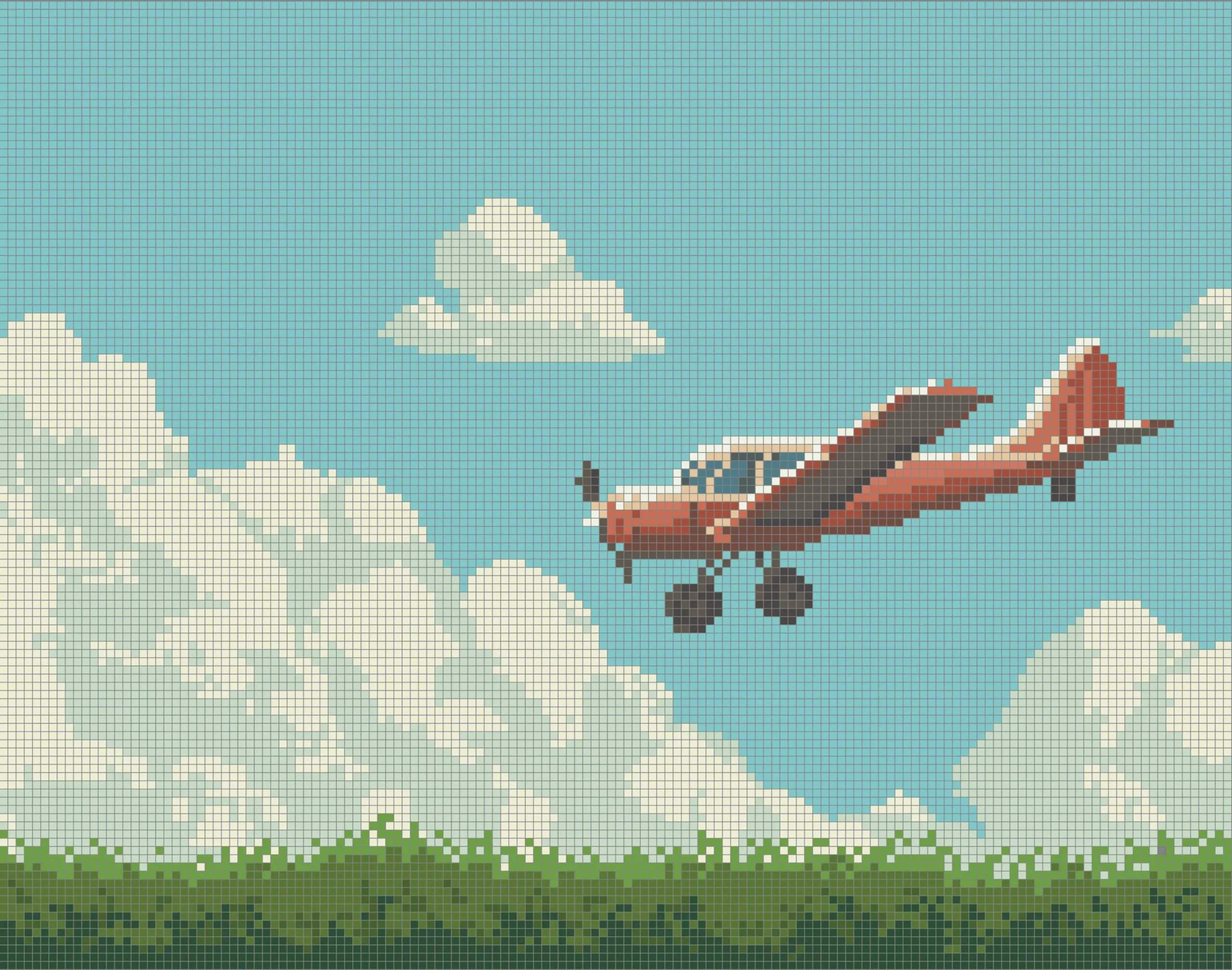 pixel art(20)_plane-01 Skybound Adventure Mosaic